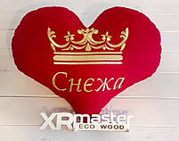 Іменні подушки у вигляді сердечка під заказ, фото 4