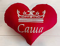 Іменні подушки у вигляді сердечка під заказ, фото 5