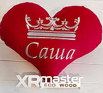 Іменні подушки у вигляді сердечка під заказ, фото 6