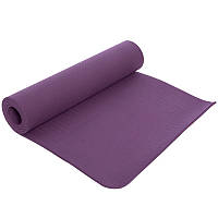 Профессиональный спортивный нескользящий коврик каремат для йоги и фитнеса в чехле Zelart TPE 1830×610×6мм
