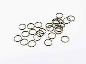 Кільце для ключів заводне. Колір "стара латунь". 10мм, фото 5