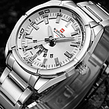 Красивий кварцовий металевий чоловічий срібний годинник з японським механізмом, фото 6