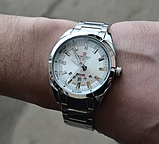 Красивий кварцовий металевий чоловічий срібний годинник з японським механізмом, фото 3