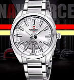 Красивий кварцовий металевий чоловічий срібний годинник з японським механізмом, фото 5