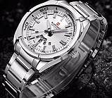 Красивий кварцовий металевий чоловічий срібний годинник з японським механізмом, фото 10