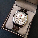 Красивий кварцовий металевий чоловічий срібний годинник з японським механізмом, фото 9