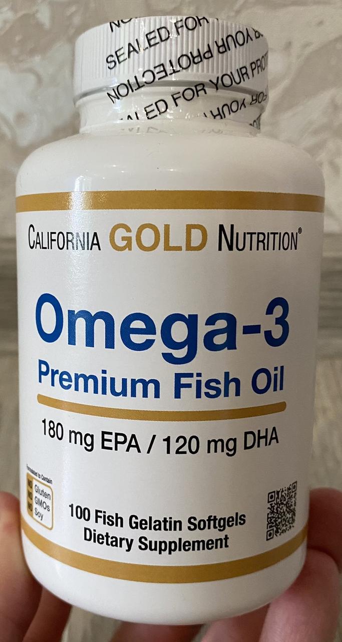 Риб'ячий жир Omega 3 - 100 капсул - California Gold Nutrition (Жирні кислоти Омега 3 Каліфорнія Голд Нутрішн)