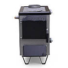 Котел Буржуй КП-10 кВт з чувунною плитою з виходом димаря вгору (4 мм сталь), фото 4