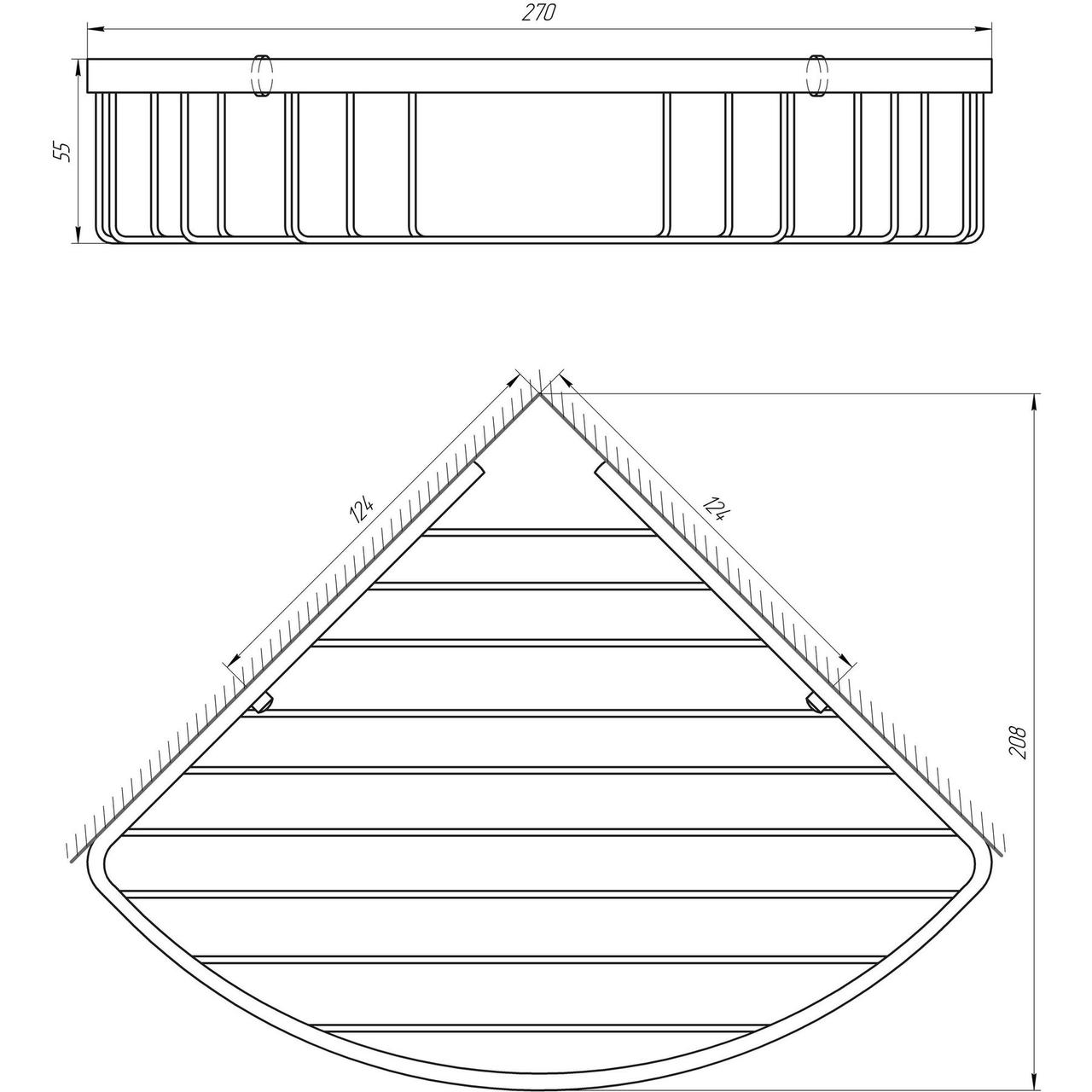 Полка угловая TOPAZ 4114 - фото 4 - id-p1624369837