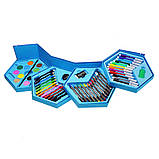 Набір для дитячого малювання та творчості 46 предметів 4 яруси фломастери олівці фарби для хлопчиків, фото 8