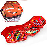 Набір для дитячого малювання та творчості 46 предметів 4 яруси фломастери олівці фарби для хлопчиків, фото 10