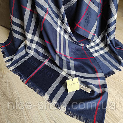 Палантин Burberry темно-синій, фото 4