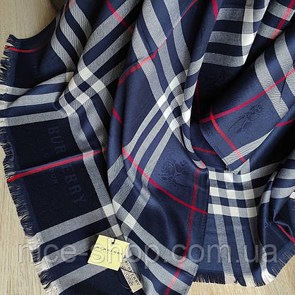 Палантин Burberry темно-синій, фото 3