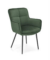 Темно зеленое кресло K463 ткань бархат (Halmar)