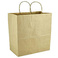 Паперовий пакет крафт з ручками бурий 330х160х420 мм