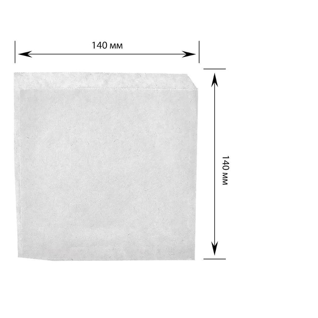 Паперовий пакет куточок білий 140х140 мм (упаковка 500 шт)