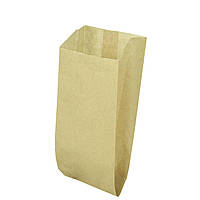 Паперовий пакет цілісний крафт буро-коричневий 160х100х50 мм