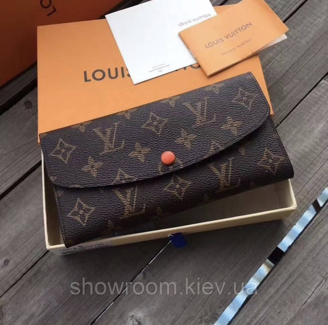 Жіночий шкіряний гаманець в стилі Louis Vuitton (60136) red Lux