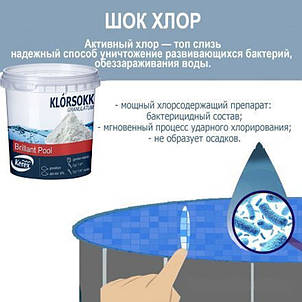 Швидкорозчинний шок хлор для дезінфекції в гранулах Kerex 80022, 1 кг, Угорщина, фото 3