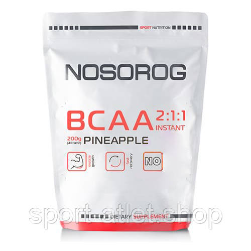 Амінокислота BCAA Nosorog BCAA 2:1:1, 200 грам - Ананас, фото 1