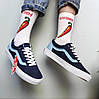 Vans Old Skool Blue Ванс Олд Скул чоловічі і жіночі кеди сині з білою підошвою Унікс В'єтнам текстіль, фото 3