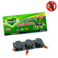 Уценка! Ловушка для тараканов "Green Leaf Bait Box" 3шт/уп. средство от прусаков, приманка для тараканов (VF)