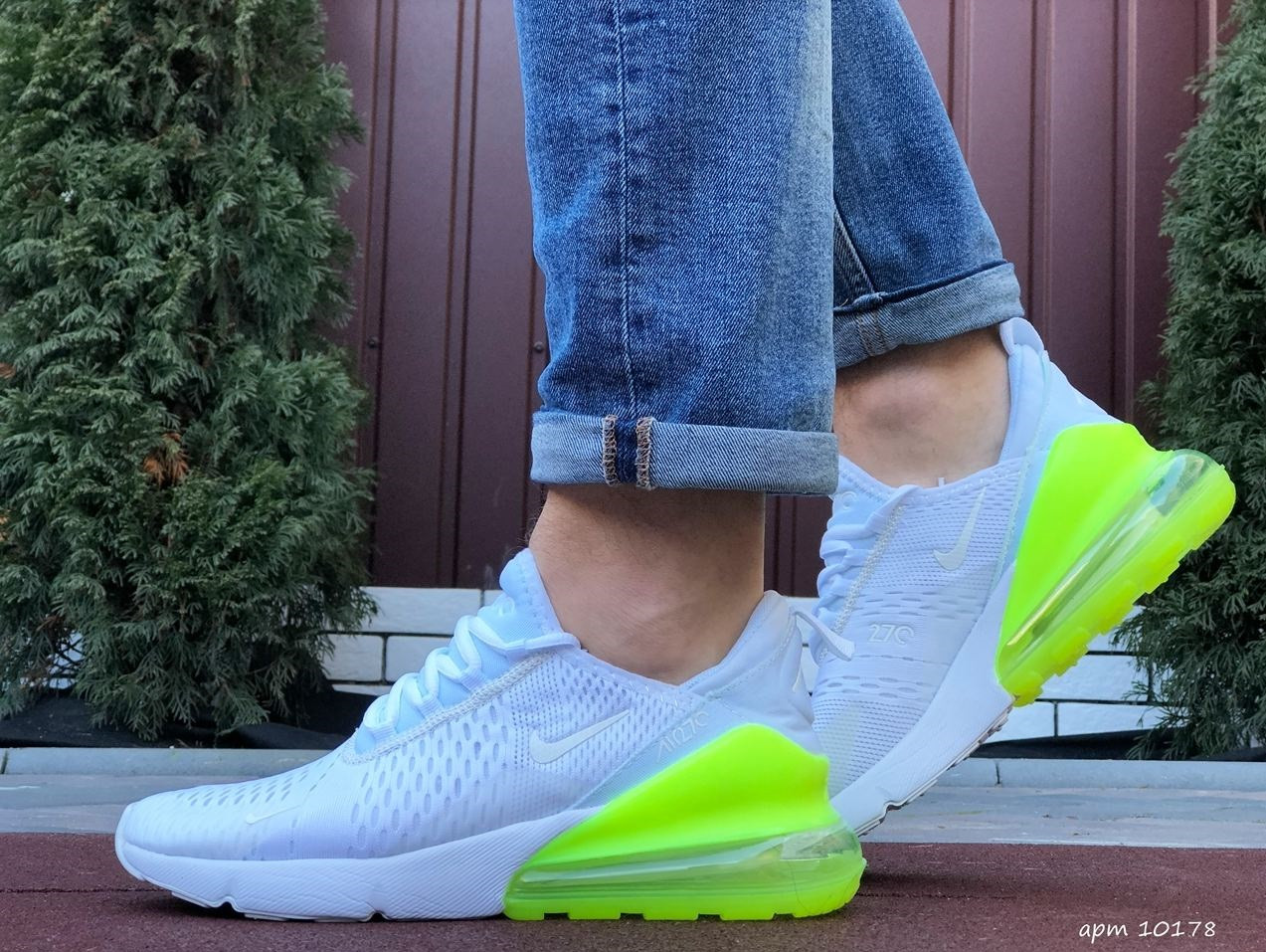 Кроссовки Nike 270 Мужские Белые с Амортизацией Желтые (размеры: 42,43 ...