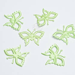 Декоративні контури метеликів салатового кольору, розмір 3.5 см
