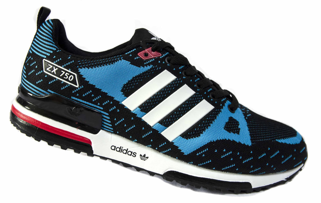 Кросівки чоловічі "Adidas ZX750. Flyknit". Сині, фото 1