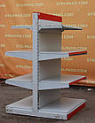 Торговий двосторонній (острівний) стелаж "Маго" 160х100 см, світло-сірий, Б/у, фото 3