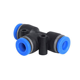 Фітинг цанговий PE8 Т-подібний, з отвором для трубки 8 мм (розгалужувач)