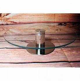 Блюдо для торта 30 см, що обертається з прозорого скла