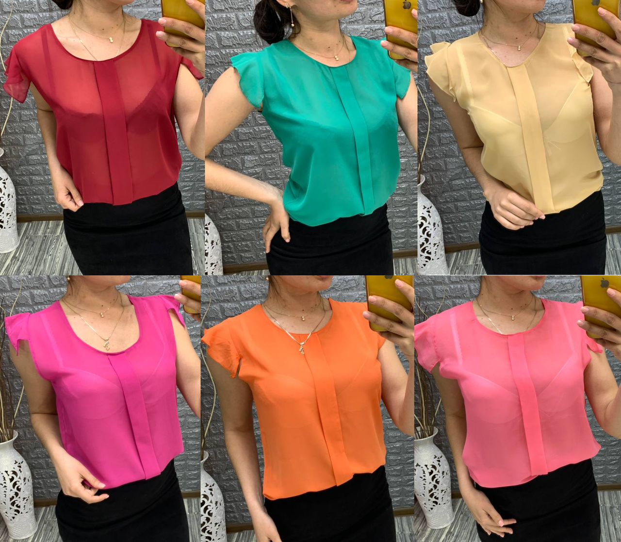 Гарна шифонова блуза  на літо з рюшами та планкою, фото 1