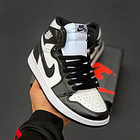 Унісекс взуття Найк. Стильні кросівки для дівчат і хлопців Nike Air Jordan. Кроси унісекс Найк чорно-білі., фото 6