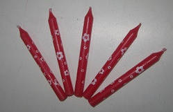 Свічки для торта червоні з квіточками