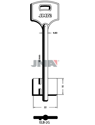 Заготівка ключа ЕЛЬБОР-13/ELB-2G JMA, фото 1