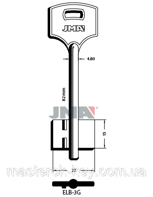 Заготівка ключа ЕЛЬБОР-14/ELB-3G JMA