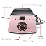 Фрезер ZS-710 на 65 Вт і 35000 об./хв для манікюру та педикюру, рожевий, фото 4