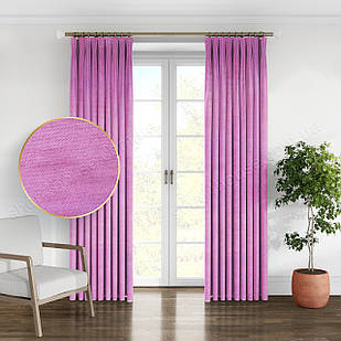 Однотонна штора мікровелюр Колір: рожевий