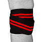 Бинти для колін PowerPlay 2509 Чорно-Червоні, фото 3
