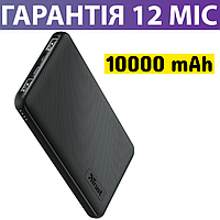 Повербанк 10000 mAh Trust Primo Powerbank черный, павербанк тонкий, пауэр банк с портом USB Type-C и microUSB