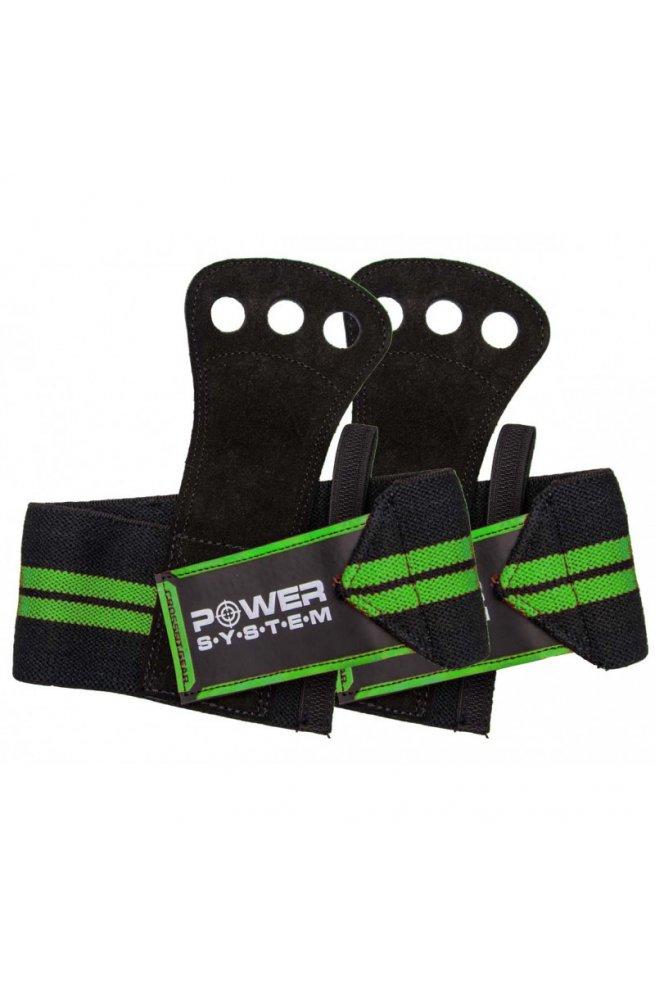 Накладки гімнастичні Power System Crossfit Grip PS-3330 Black/Green (Пара)