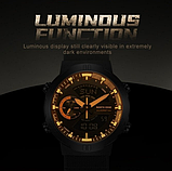 Круглий військовий та армійський годинник чоловічий кварцовий годинник з каучуковим ремінцем чорний, фото 2