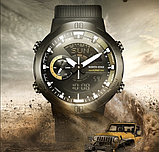 Круглий військовий та армійський годинник чоловічий кварцовий годинник з каучуковим ремінцем чорний, фото 10