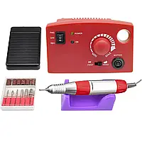 Професійний фрезер Pro ZS-602 для манікюру та педикюру 60 Вт і 35000 об./хв. (червоний)