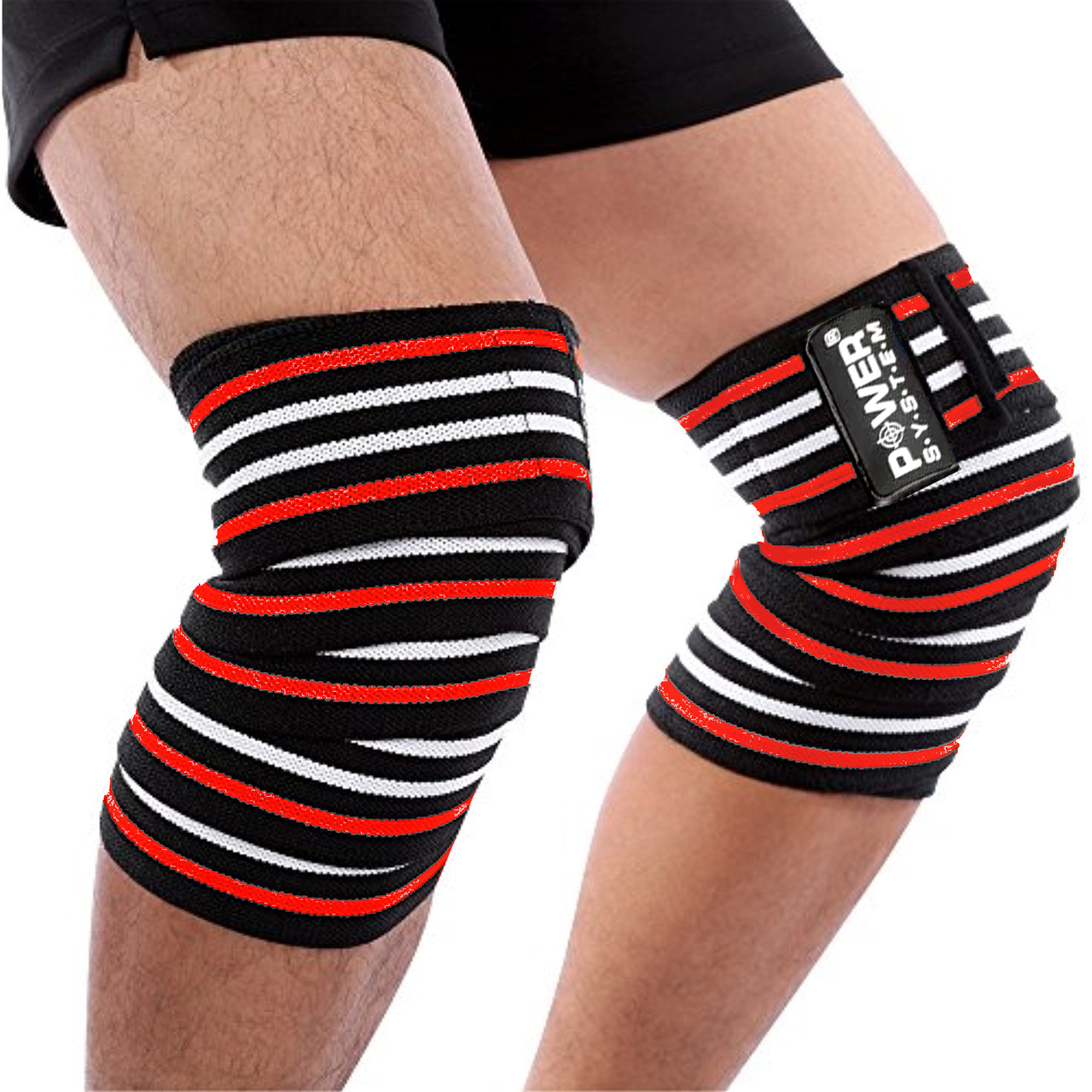 Бинти на коліна Power System Knee Wraps PS-3700 Red/Black