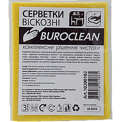 Серветки для прибирання BUROCLEAN 3шт віскоза 30х38 10200102 (100)