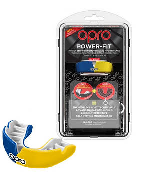 Капа OPRO Power-Fit Hi-Tech Self-Fitting Blue/Yellow (art002293007)