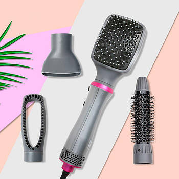 Фен стайлер 4в1 для укладання та завивки волосся VGR V-408 / Багатофункціональний фен-стайлер з насадками