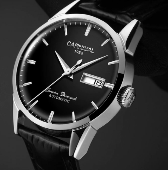 Найкращий красивий механічний годинник — японський механізм на шкіряному ремінці, фото 1